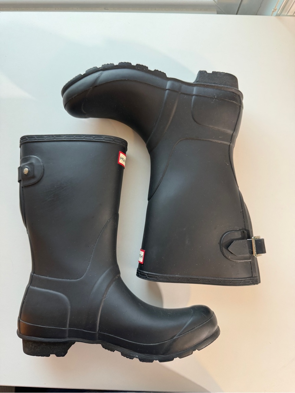 Hunter Original Black Matt Rain Boots Sz 8 MSRP $175 Casual Chic Garden - Picture 8 of 16